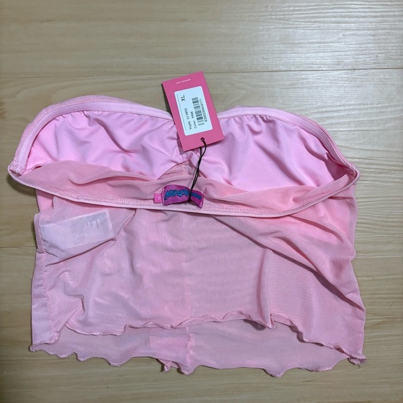 3 for $30 🌸 Edikted Solange Mesh Tube Top Pink Sheer Strapless Y2K Party XL NWT - Picture 5 of 8